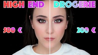 Halbes Gesicht HIGH END vs Halbes Gesicht DROGERIE  Make Up Tutorial  Hatice Schmidt [upl. by Sheldon]