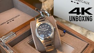 4K Review amp Unboxing GirardPerregaux Laureato 42mm blue dial 810101143111A [upl. by Nadirehs]