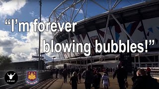 West Ham fans singing loud Im Forever Blowing Bubbles  filmed OUTSIDE the ground [upl. by Walt980]