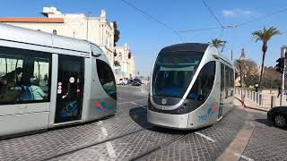 Tram Alstom Citadis 302 in Jerusalem [upl. by Annavas802]