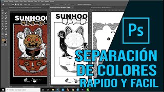 SERIGRAFIA  SEPARACION DE COLORES PLANOS EN PHOTOSHOP  tutorial [upl. by Aryt]