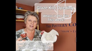 Pottery Glaze Kiln Opening Scaffito Slip Decoration Paper Resist  its ALL in this Load [upl. by Coyle]