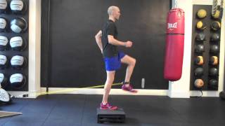 Step Up  Resisted Hip Flexion with Tubing  Chris Johnson PT [upl. by Oicram]