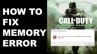 FIX COD 4 Remastered Fatal Memory Error EASY FIX  H2M Mod [upl. by Brandon244]