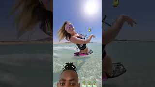 Kite surfing skills kitesurfing gopro kitesurfingworld beach youtubeshorts [upl. by Reich]