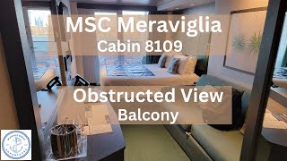 MSC Meraviglia cabin 8109 Obstructed view deluxe balcony [upl. by Colson]