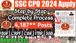 SSC CPO 2024 Apply TeluguSSC CPO SI Apply Online 2024 Telugu Delhi PoliceHow to apply SSC CAPF SI [upl. by Aseek]