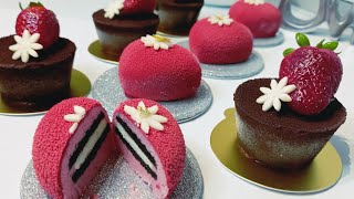 Easy entremet recipe🍓  Entremet ricetta facile🍓  Entremet reteta usoara🍓 [upl. by Rafe]