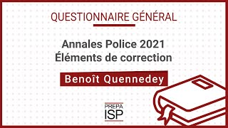 Annales Police 2021  Questionnaire général Officier [upl. by Corron]