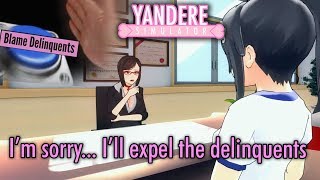 We force Genka to expel the delinquents amp New secret voice lines  Yandere Simulator [upl. by Obie276]