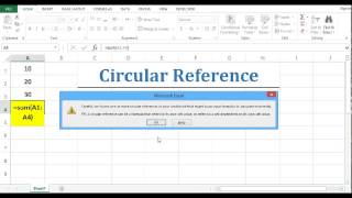 Circular Reference  Fixing Circular Reference in Excel 2013 [upl. by Brendin]