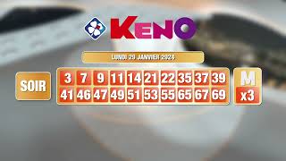 Tirage du soir Keno® du 29 janvier 2024  Résultat officiel  FDJ [upl. by Eigram623]