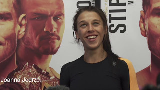 Joanna Jedrzejczyk Media Scrum at Open Workout [upl. by Lavella531]