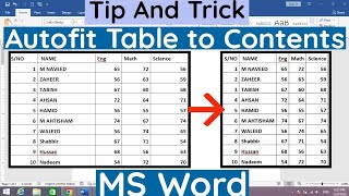 How to Autofit Table to Content in MS Word  Auto Fit Tables in MS Word  Fit Tables Automatically [upl. by Marijn]