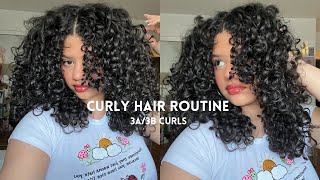 CURLY HAIR ROUTINE ⭐ 3a3b curls products styling tips tricks [upl. by Veno]