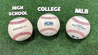 MLB Ball vs NCAA Ball vs HIGH SCHOOL Ball  Which baseball is hotter [upl. by Gewirtz]