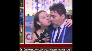 Trt spor öpücük Tarık üstün Trt spor spikerinin öpüldüğü an😀😁😀 [upl. by Naej]