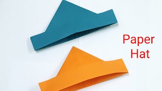 How to make paper Hat origami paper hatsimple and easy paper crafts [upl. by Clardy]