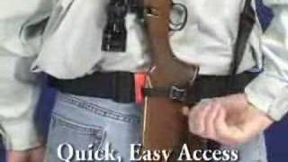 How to use a rifle holster  Belt mounted Rifle Carrier that works with your rifle sling [upl. by Magdala792]