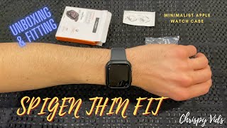 Spigen Thin Fit Apple Watch Case Unboxing and Fitting [upl. by Navy]