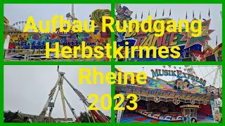 Aufbau Rundgang 22  Herbstkirmes Rheine 2023 [upl. by Ignazio]