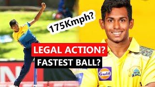 Matheesha Pathirana के Bowling Action और Fastest Ball की ये है सच्चाई  CSK New Bowler IPL 2022 News [upl. by Sanoj638]