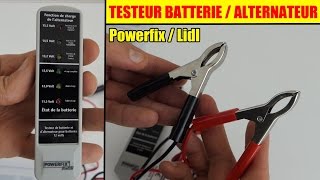 testeur de batterie et dalternateur lidl powerfix 12v présentation battery amp alternator tester [upl. by Descombes727]