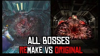 ALL BOSSES REMAKE vs ORIGINAL Side by Side Gameplay Comparison  Resident Evil 2 Remake [upl. by Gerius]