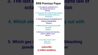 RRB previous year questionsrj online shorts [upl. by Suirtemed]