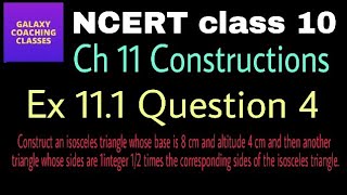 Cbse class 10 maths constructions ll Exercise 111 Q4 [upl. by Misa29]