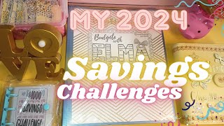 My 2024 Saving Challenges Setup100 Envelopes Box52 Wks Challenge1K Challenge365 Penny Challenge [upl. by Ehr]