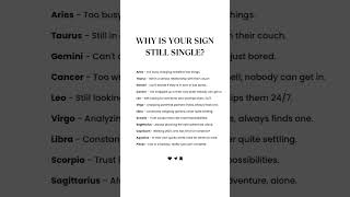 WHY IS YOUR SIGN STILL SINGLE zodiacsigns [upl. by Fronnia754]