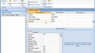 Use the Memo Data Type in Access 2007 [upl. by Esyned557]