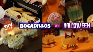 5 BOCADILLOS de TERROR para HALLOWEEN  DIY  What The Chic [upl. by Enelyw]