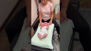 Helping to drain his sinuses tips chiropractic baby sinuses chiro pediatrics asmr stretch [upl. by Ahsenit920]