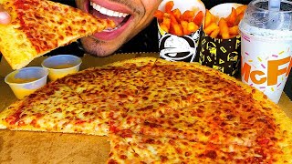 ASMR LITTLE CAESARS PIZZA MUKBANG  EATING MCDONALDS FRIES  NO TALKING JERRY BIG BITES [upl. by Ellicul833]