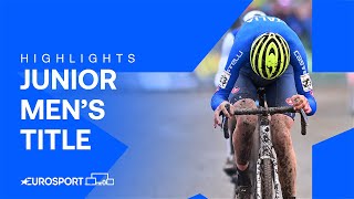 Race Highlights  Junior Mens Title Cyclocross World Championships 🏆  Eurosport [upl. by Anisamoht]