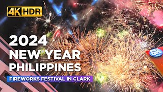 NEW YEAR 2024 in Philippines Watch the Dazzling FIREWORKS FESTIVAL at SM Clark Skyline【4K HDR】 [upl. by Amlas759]