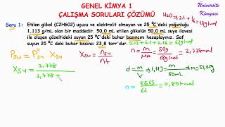 GENEL KİMYA 1  ÇALIŞMA SORULARI ÇÖZÜMÜ5 [upl. by Adnilak]