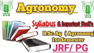 Fundamentals Of Agronomy Complete Syllabus  JRF PG Syllabus amp Important Books agronomy [upl. by Noid642]