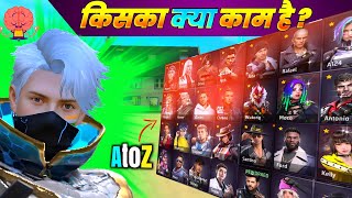 Free Fire Character Abilities Full Details in hindi 2024🔥 AR ROWDY 99 ✓ [upl. by Mohammed]