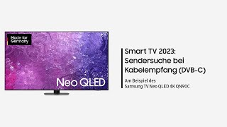 Samsung Smart TV 2023 Sendersuche bei Kabelempfang DVBC [upl. by Nagirrek]