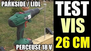 test perceuse à percussion parkside lidl18v sur vis 260 mm PSABS [upl. by Aiuqcaj]