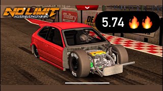 No limit drag racing 2 tune honda civic ek9 574 🔥 [upl. by Happy801]