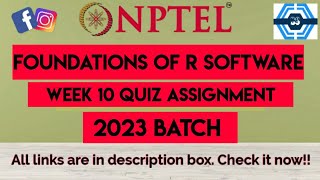 Foundations Of R Software Week 10 Quiz Assignment Solution  NPTEL 2023  NPTEL [upl. by Lauder]