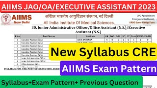 AIIMS Junior Administrative OfficerOffice Assistant Executive Assistant Syllabus 2024 aiims [upl. by Hras]