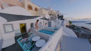 Flying from the Grand Cave Suite to infinity  Santorini [upl. by Kirsti]