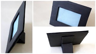 How to make photo frame standDIY Photo frame with stand using Cardboardphoto frame making at home [upl. by Baun]