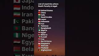 countries where the death penalty is legal facts factshorts stats upsc [upl. by Shirlee356]