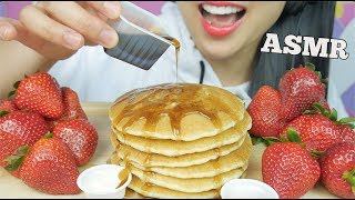 ASMR BREAKFAST PANCAKES  STRAWBERRY EATING SOUNDS  SASASMR [upl. by Assenab]